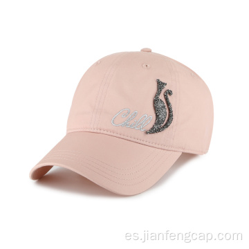 gorra de béisbol para mujer con logotipo brillante personalizado